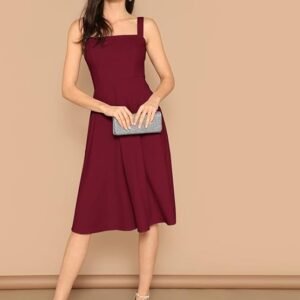 Ausumn Trends Women's Fit And Flare Midi Dress